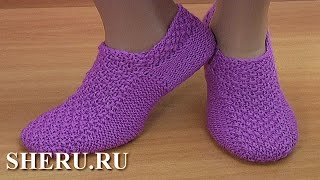 Следки без швов на двух спицах. Урок 190