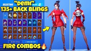NEW "DEMI" SKIN Showcased With 130+ BACK BLINGS! Fortnite Battle Royale (BEST DEMI SKIN COMBOS)