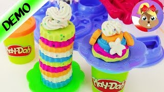 Wyysoki tęczowy tort i kolorowe ciasto | Play-Doh test i demonstracja dla dzieci