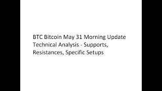 BTC Bitcoin May 31 Morning Update Technical Analysis - Supports, Resistances, Specific Setups
