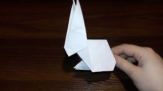 Оригами бумажный заяц, кролик своими руками