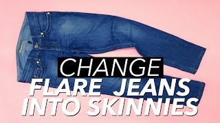 How to Make Skinny Jeans from Flare or Boot Cut Jeans | WITHWENDY