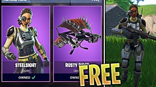 How To Get NEW 'Steelsight' Fortnite Skin for FREE! NEW 'Rusty Rider' Glider for FREE! (Free Skins)