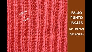Como tejer el falso punto ingles-Punto reversible- 2ª Forma