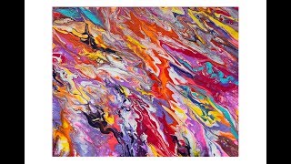 Fluid Acrylic Poured & Tilted, Swimming In Bright Colors #5474 -7.21.19