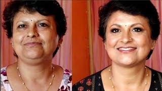 Makeup Transformation on Mature Indian Skin