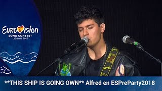 Alfred canta 'This ship is going down' en #ESPreParty2018 | Eurovisión 2018
