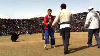 Wrestling at Hisor near Dushanbe in Tajikistan