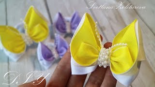 БАНТИКИ БАБОЧКИ ИЗ ЛЕНТ ? Канзаши ? Svetlana Zolotareva