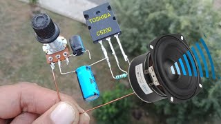 DIY HAEVY BASS AMPLIFIER WITH C5200, 1000UF/50V CAPACITOR AND 1K RESISTOR.