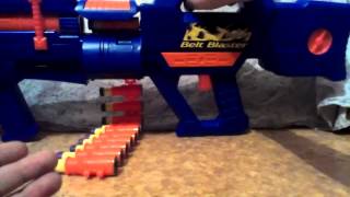 Обзор на полуавтоматический бластер пулемет Buzz bee toys Belt blaster
