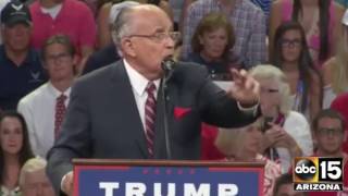 FULL SPEECH: Shots fired! Rudy Giuliani TEARS in to foe Hillary Clinton at Trump rally
