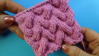 Коса с тенью Узор вязания спицами Knitting pattern  21