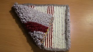 Вязание коврика на резиновой основе  Часть 3 из 6