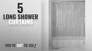 Top 10 Long Shower Curtains [2018]: InterDesign Vinyl 4.8 Gauge Shower Liner, X-Long 72 x 96, Clear