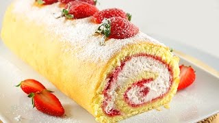 Самый Вкусный Клубничный Рулет со Сливочным Кремом