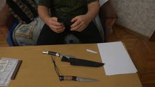 Отзыв клиента на нож "Хищник" из стали 95Х18 и "Финка" из булатной стали от компании "Гепард"
