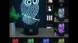 Светильник 3D Сова