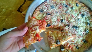 بيتزا بالعجينة السائلة سهلة و سريعة التحضير - pizza à la pâte coulante