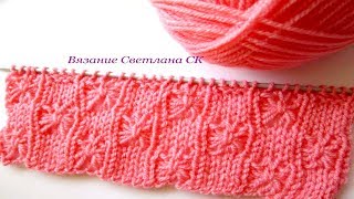 97 Узоры спицами бантики из спущенных петель / Светлана СК