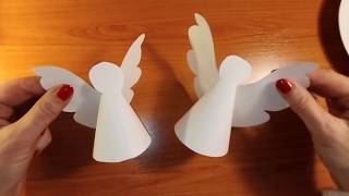 DIY Christmas. Paper craft. Angel. АНГЕЛ из бумаги. ПОДАРОК на РОЖДЕСТВО. Papier Engel Weihnachten