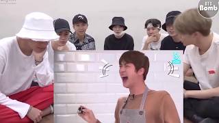 [BANGTAN] BTS reaction - BTS ( challenge to stop laughing with Jungkook )