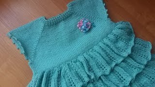 Платье для девочки спицами