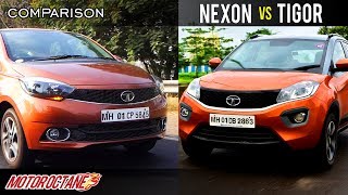 Tata Nexon vs Tata Tigor Comparison | Hindi | MotorOctane