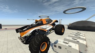 QUEBRANDO TRAILERS COM UM MONSTER TRUCK! BeamNG.drive