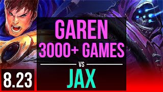 GAREN vs JAX (TOP) | 3000+ games, KDA 10/0/4, Legendary | NA Diamond | v8.23
