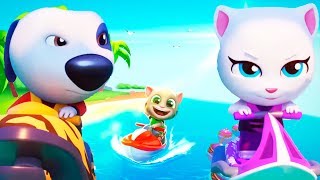 КОТ ТОМ АКВАБАЙК 2 мультик игра для детей Видео для малышей АКВАБАЙК ГОВОРЯЩЕГО ТОМА и ДРУЗЕЙ #9