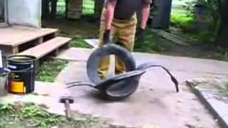 Как сделать Лебедя из машинной покрышки !