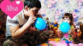 Учим Цвета на Английском Надуваем Воздушные шарики Видео для детей Детский канал Little baby Алиса