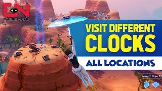 Fortnite Clocks - All Clocks Locations - Visit Different Clocks - Season 9 - Week 8