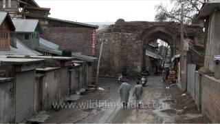 Young boys playing cricket in Srinagar