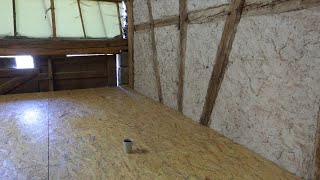 Travaux d'été : Pose du plancher en OSB sur le solivage