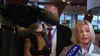 Скобеева в ПАСЕ срывает интервью. Платошкин защищает Скобееву.