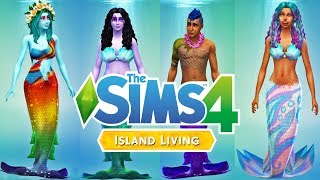 MERMAIDS!!!!!!!!! The Sims 4 Island Living - CAS Create a Sim Hair and Clothing Review