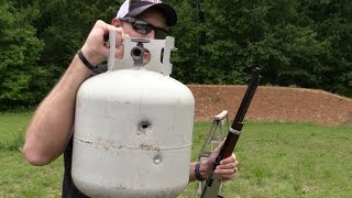 How many 22lr's will it take to puncture a propane tank?