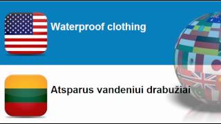 Learn Lithuanian vocabulary #Topic = Weatherproof clothing