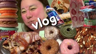 먹방 브이로그 ??‍♀️일상치팅데이(족발,이베리코,만석닭강정,서브웨이,서울페이스트리,뚱카롱,미역국,불닭,딸기샌드위치,니뽕내뽕,편의점하울)#mukbang#vlog