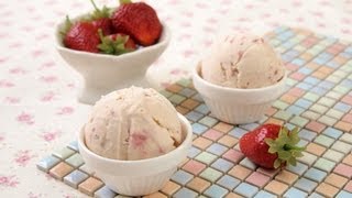 【スイーツレシピ】いちごミルクアイス　Strawberry-flavored milk ice cream