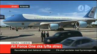 Air Force One startar från Arlanda. Air Force One take off from Arlanda Sweden.