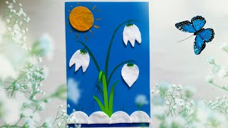 Цветы из ватных дисков. Весенние поделки своими руками.DIY. Crafts with paper