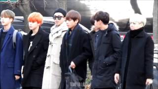 151204 뮤뱅첫방 출근하는 방탄이들