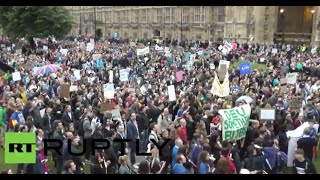 Anti-'‪‎Brexit‬' protest hits London (Streamed live 28.06.2016)