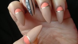 Acrylic Nails -lady gaga/ matte nails/ fall