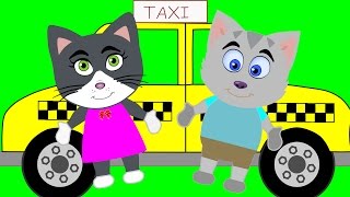 Мультики про машинки. Мисс Китти в такси. Мультфильм про такси - транспорт для детей