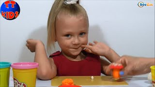 Play Doh Плей До Маленькая девочка Ярослава Животные из Пластилина Play Doh Серия 9