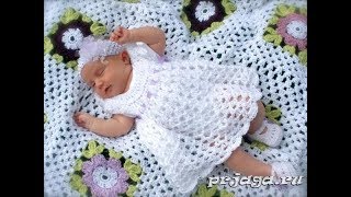 Платье для Новорожденной Крючком 2019 / Dress for Newborn Crochet/ Kleid für einen Neugeborenenhaken